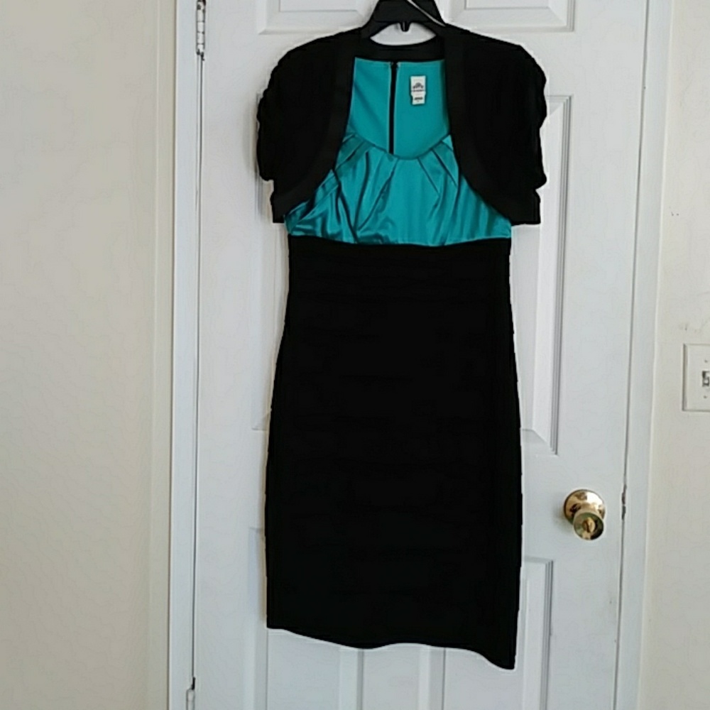 Sangria Teal & Black Dress